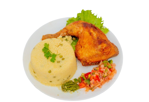 Poulet + couscous aux petits pois